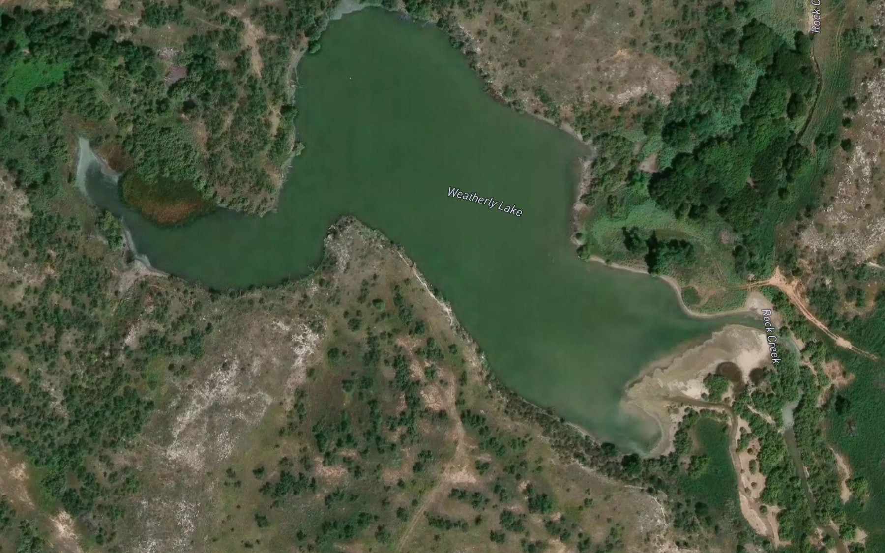 Satellite map of the Weatherly Lake