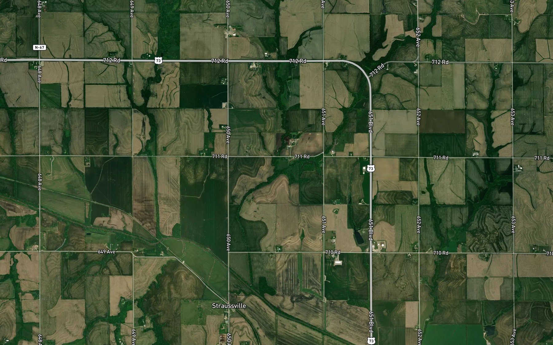 Satellite map of the Temple Creek