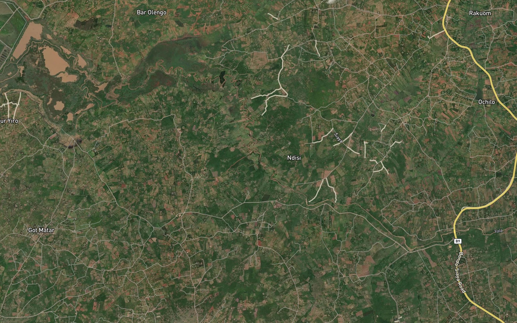 Satellite map of the Oseno