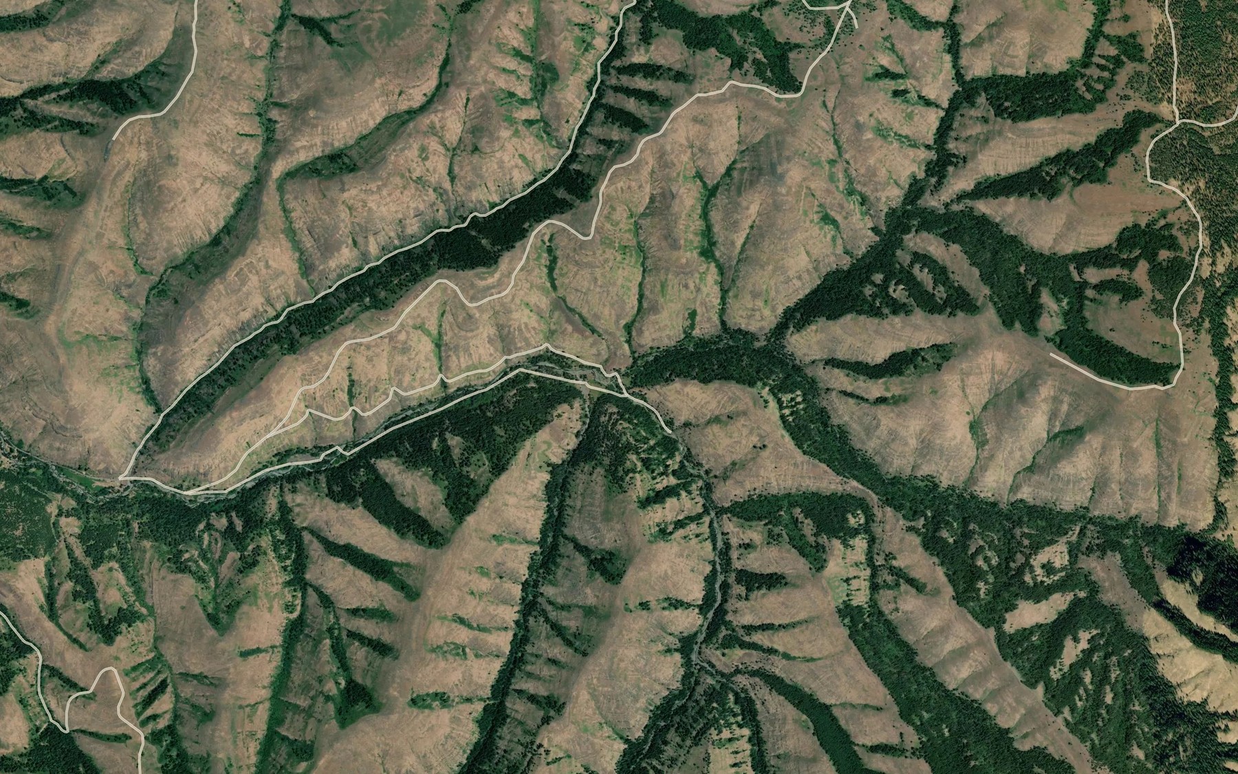 Satellite map of the Johnson Creek