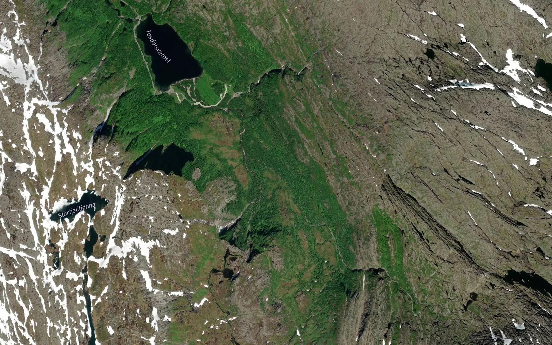 Satellite map of the Finnkatelva