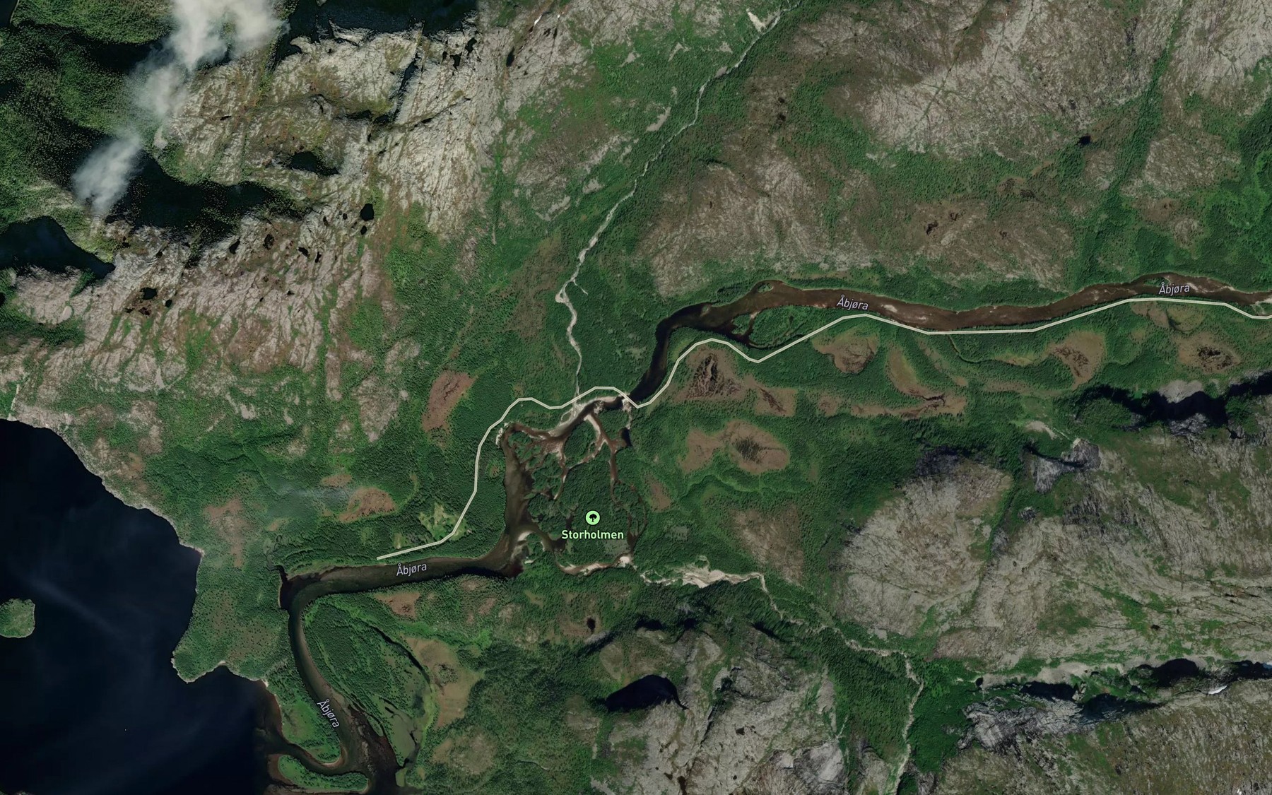 Satellite map of the Gardfossen