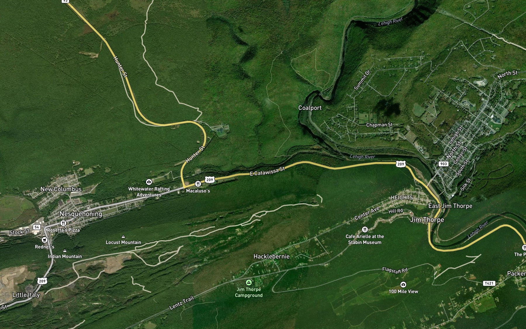 Satellite map of the Jeans Run