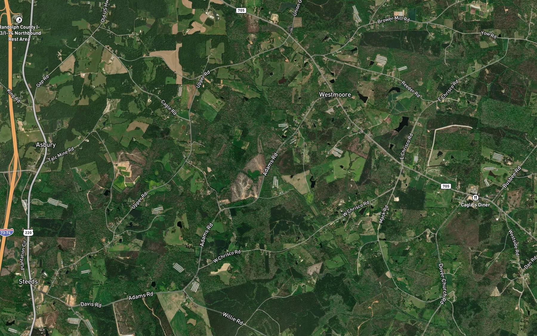 Satellite map of the West Branch Bear Creek