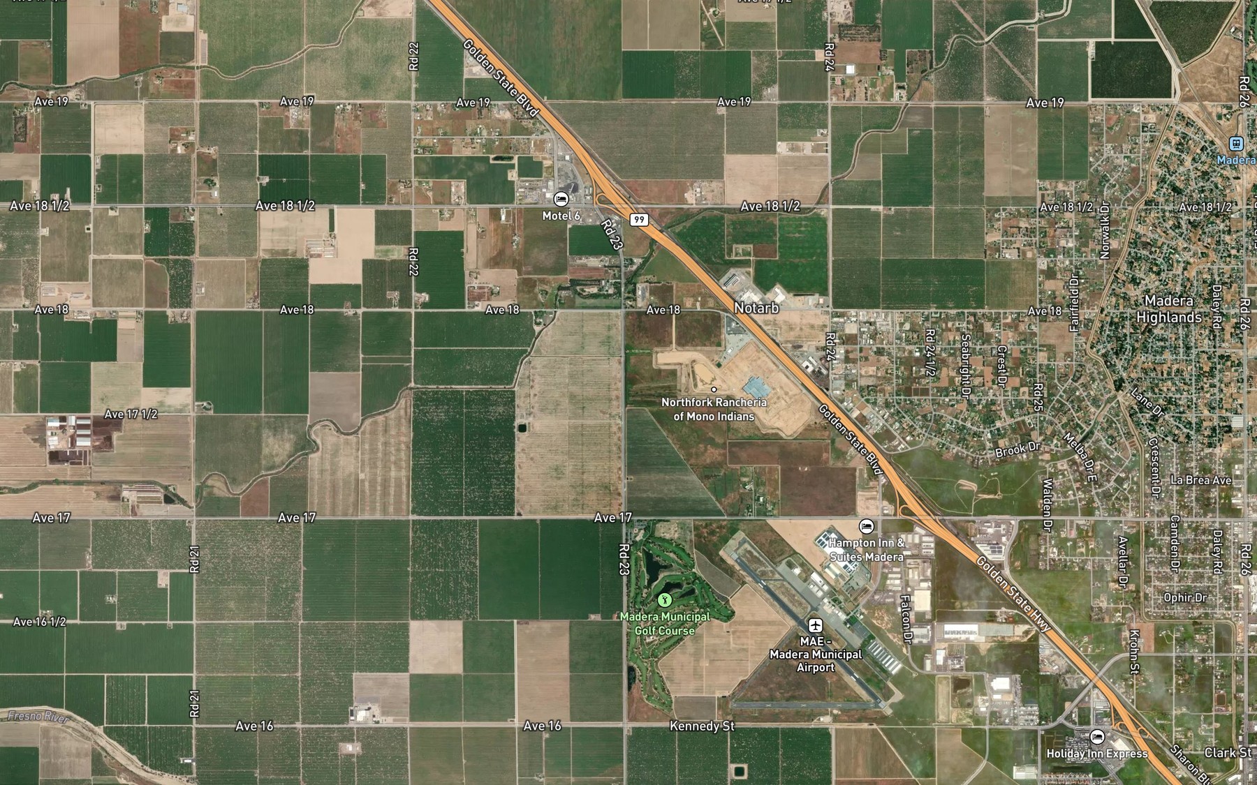 Satellite map of the Airport Road Lateral