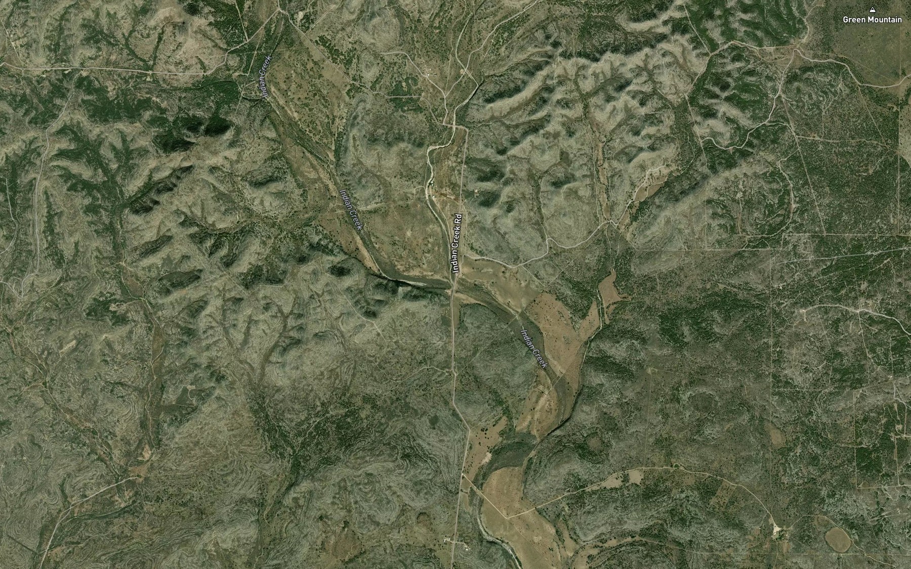 Satellite map of the Little Indian Creek