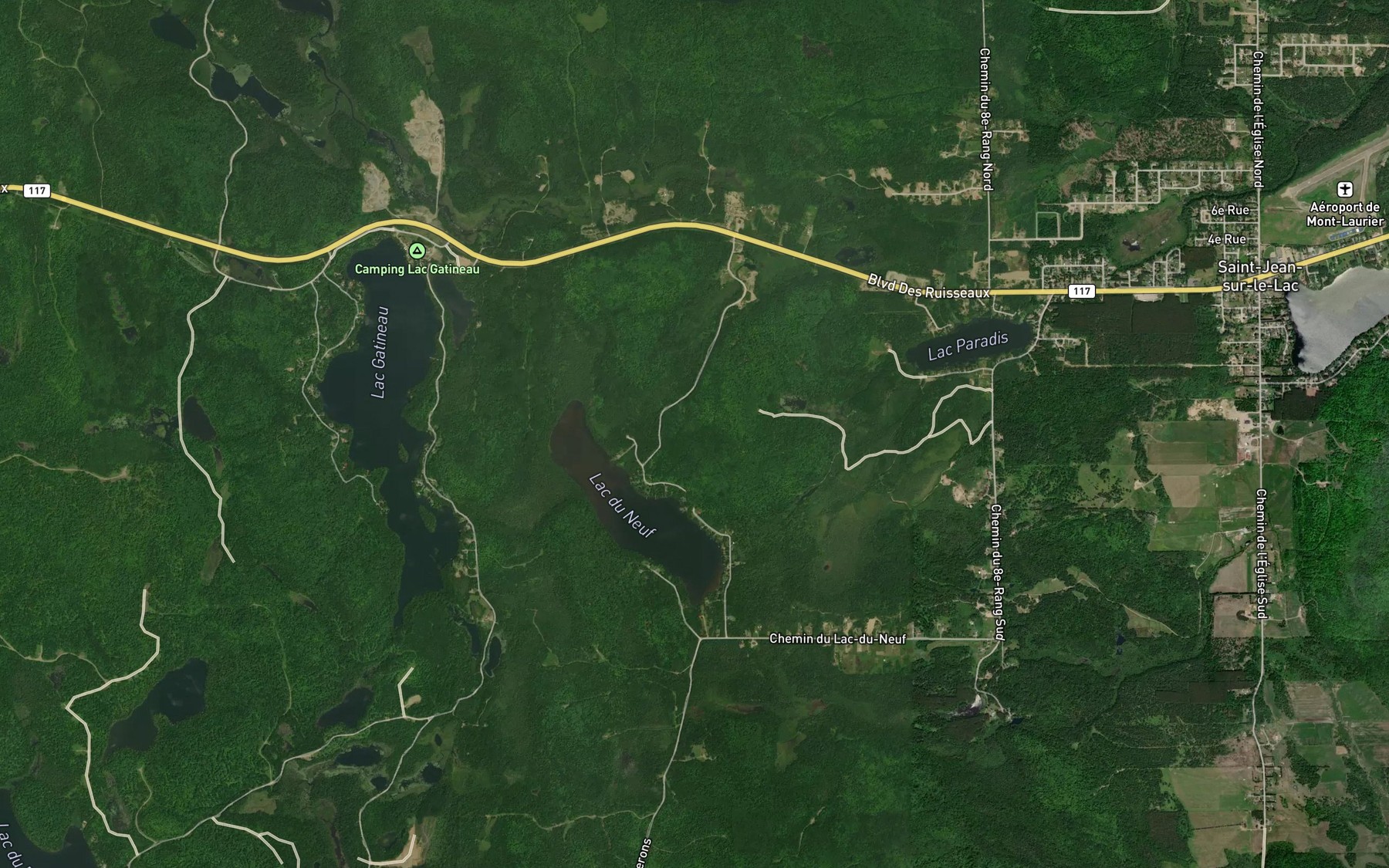 Satellite map of the Lac du Neuf