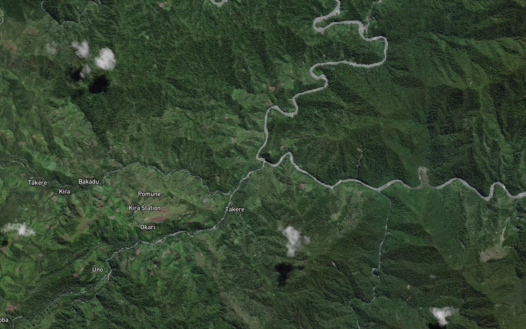 Satellite map of the Kodi Creek