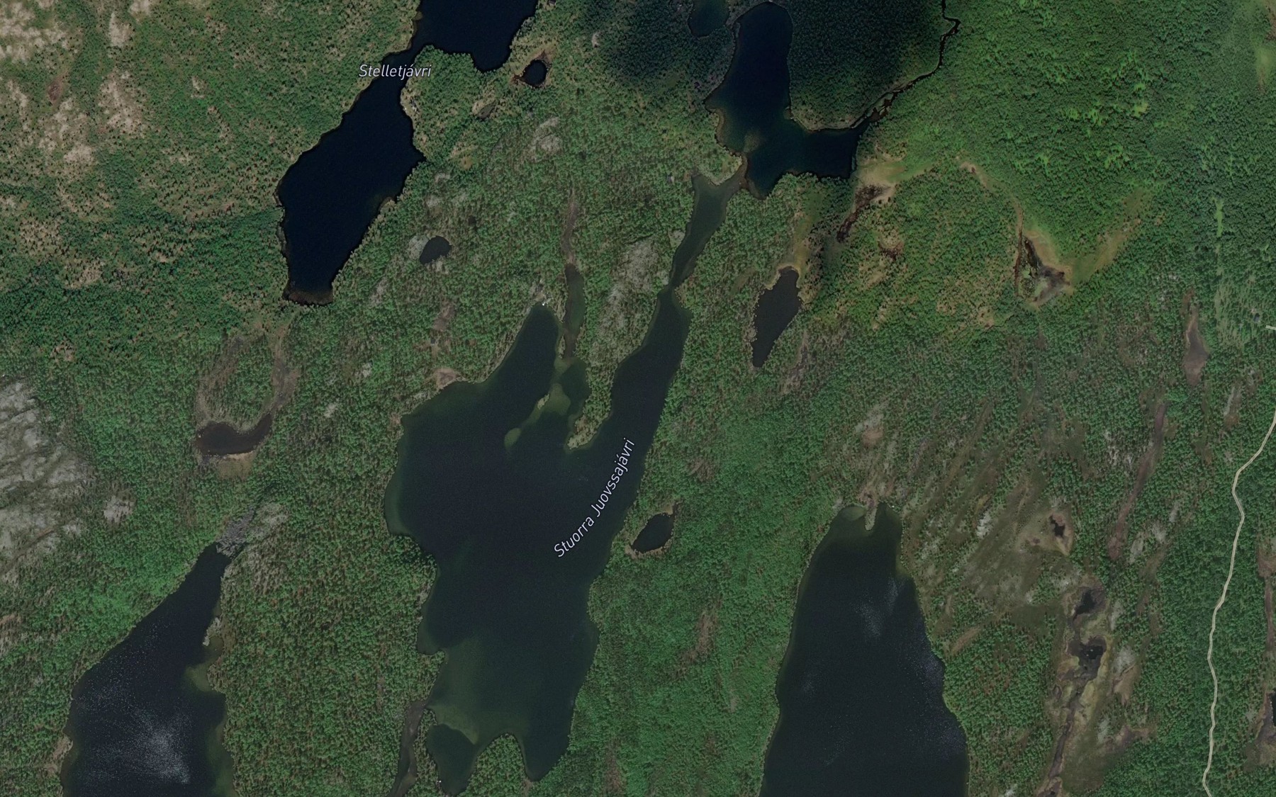 Satellite map of the Juovsajavri,stuorra