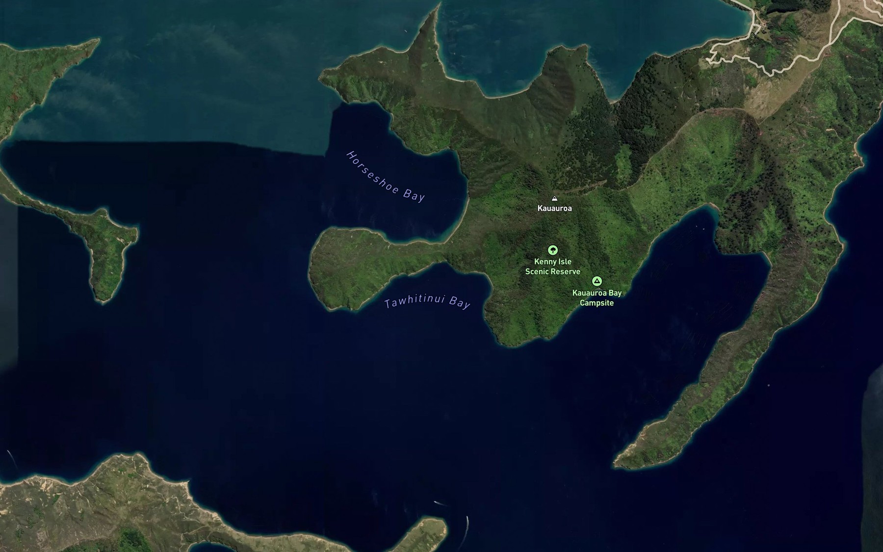 Satellite map of the Tawhitinui Bay
