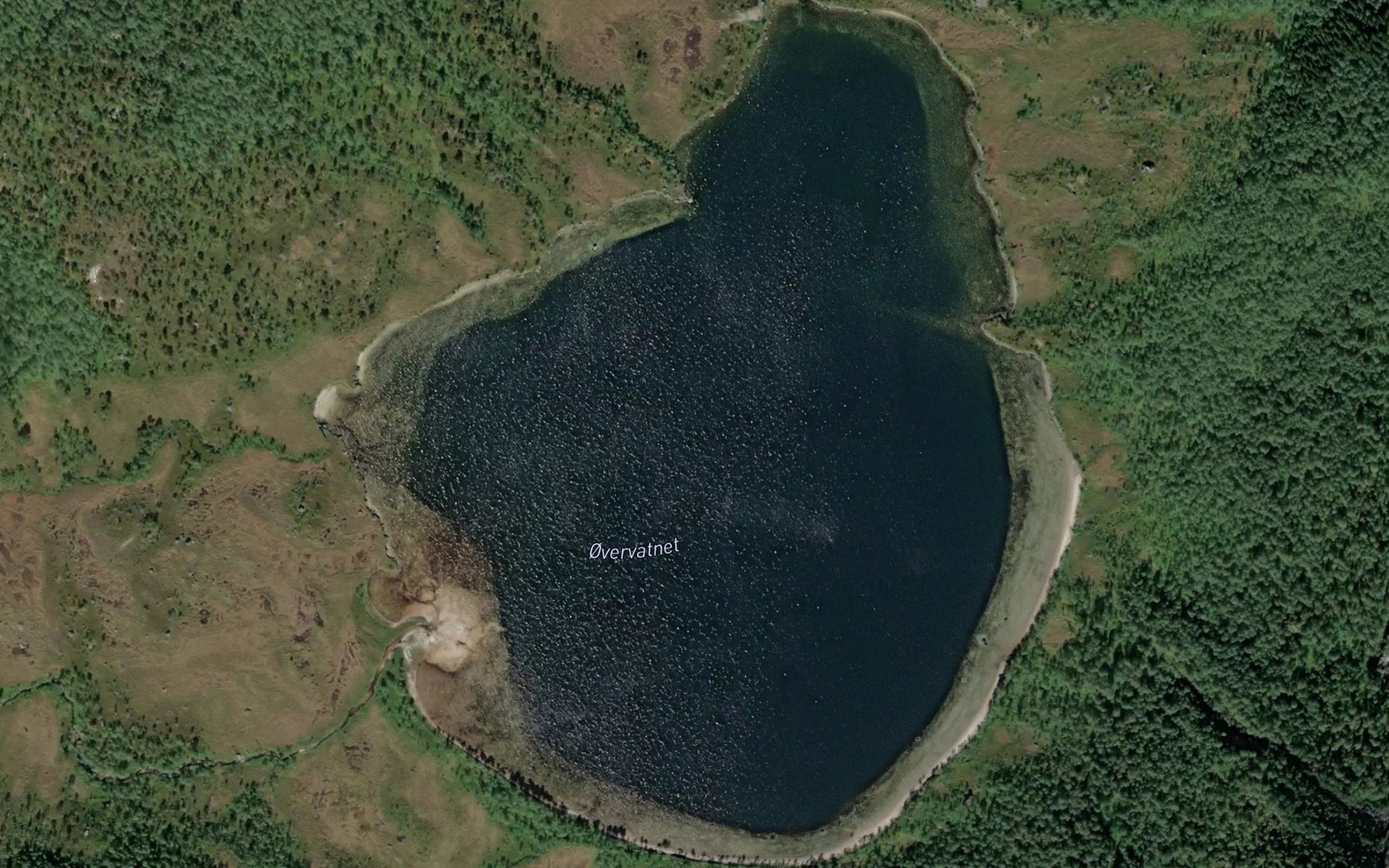 Satellite map of the Overvatnet