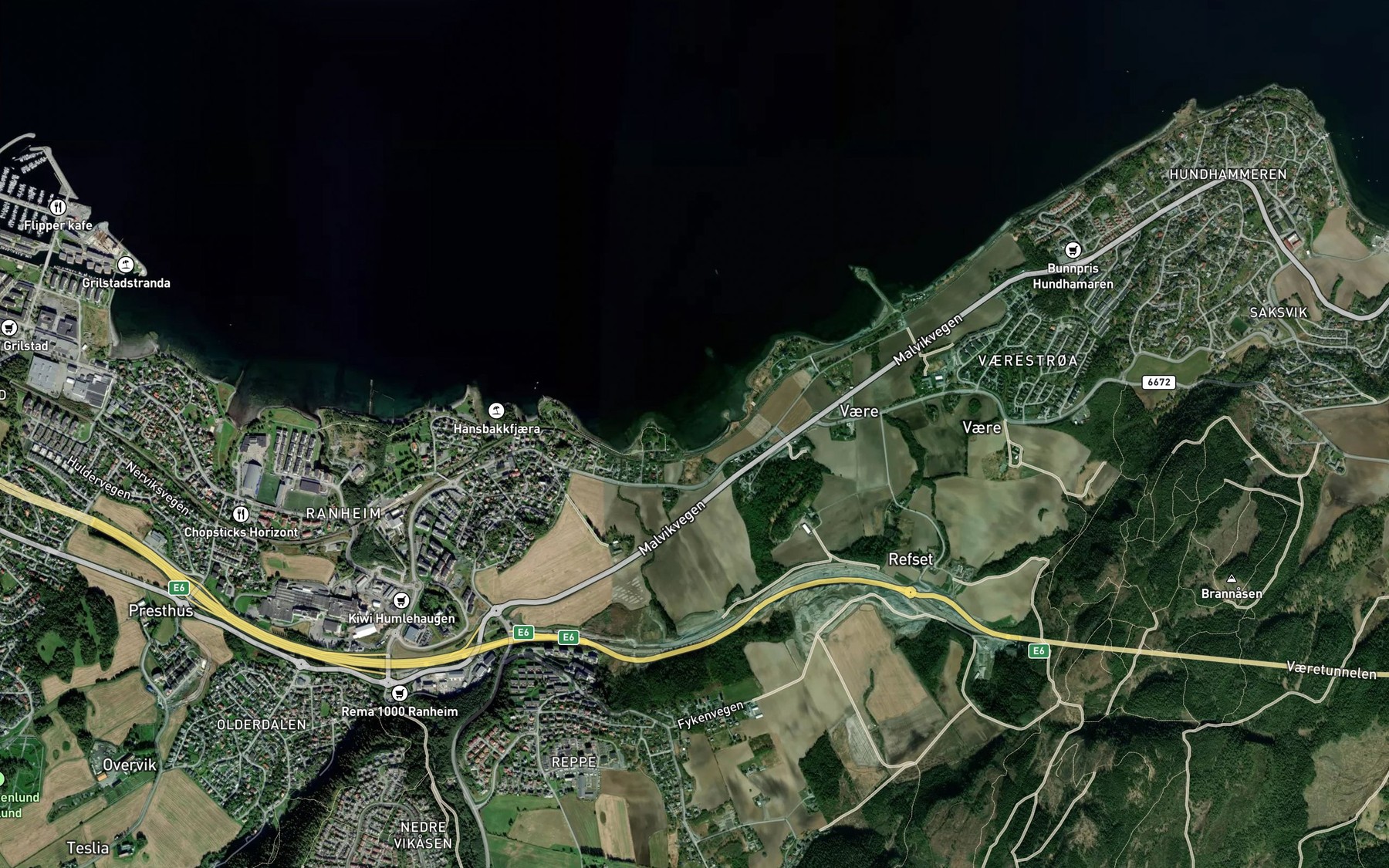 Satellite map of the Vaeresbukta