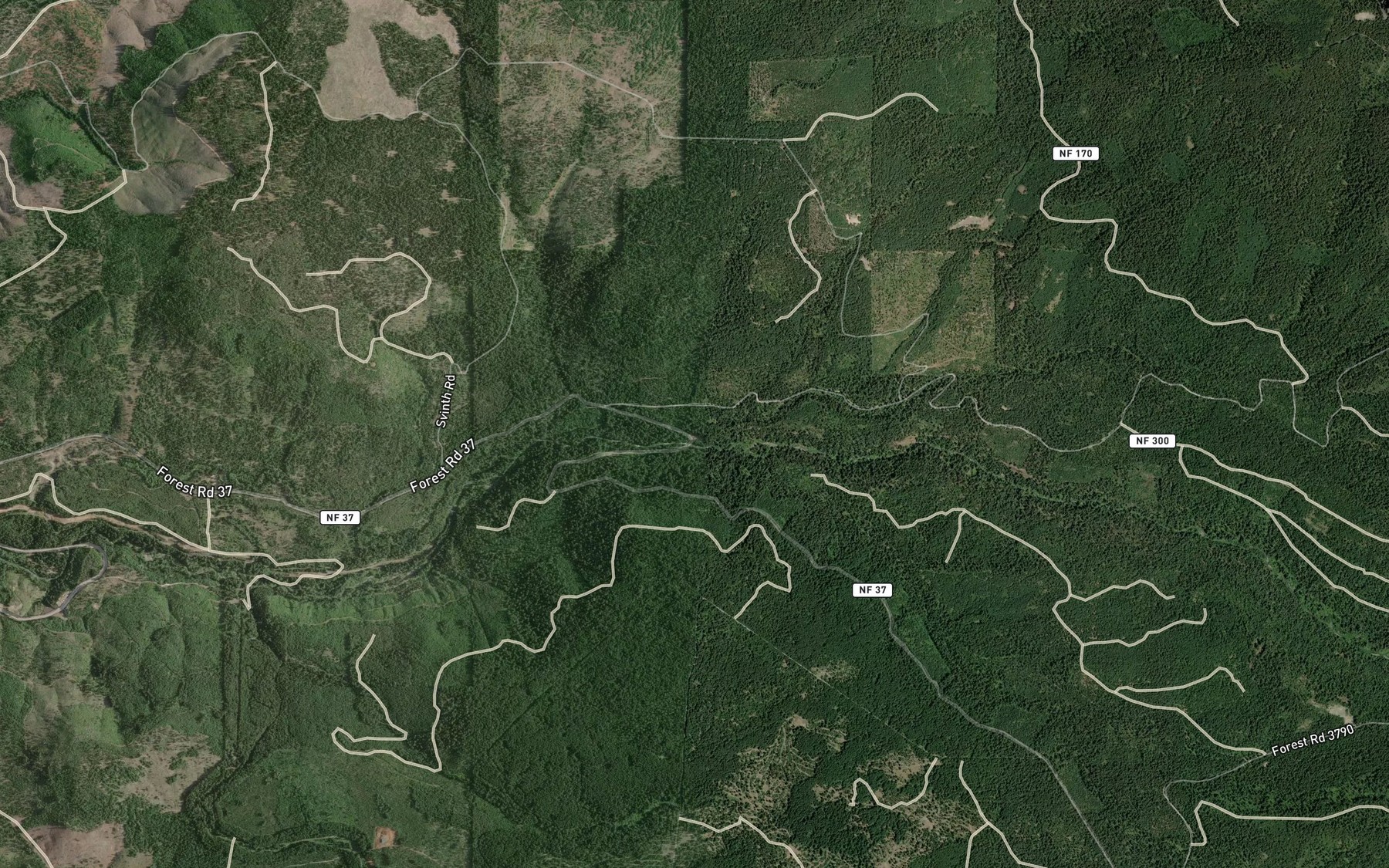 Satellite map of the Twentynine Creek