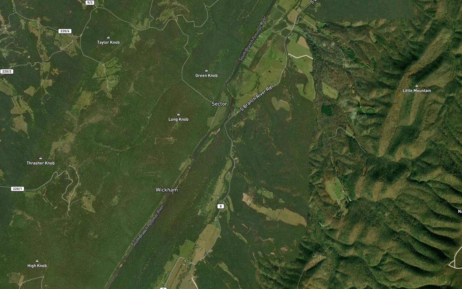 Satellite map of the Devil Hole Run