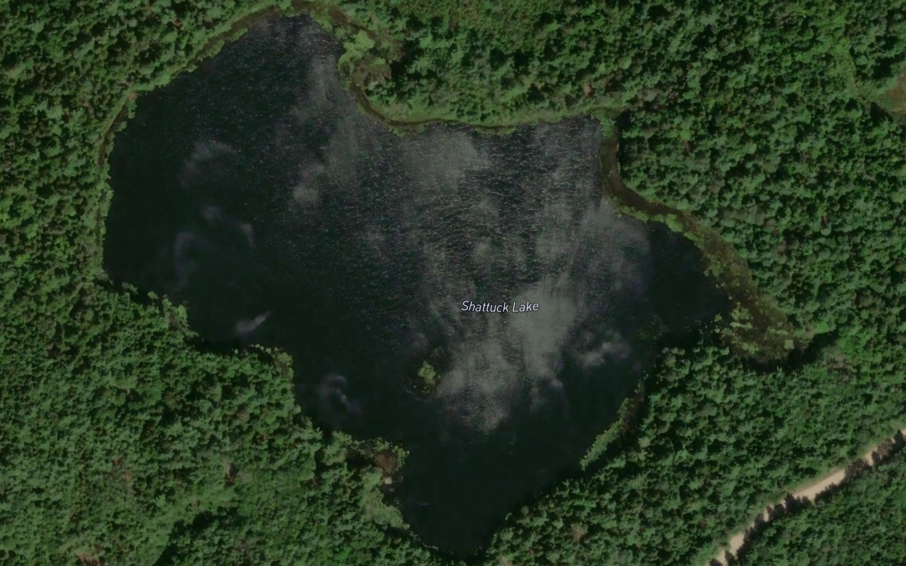 Satellite map of the Shattuck Lake