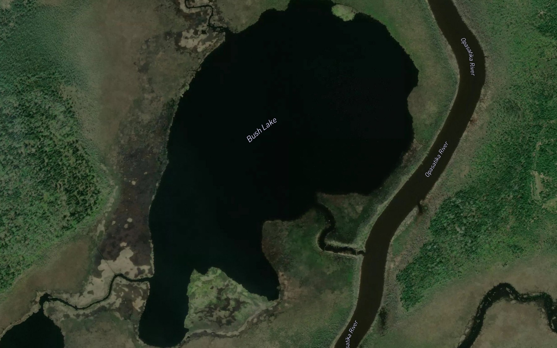 Satellite map of the Bush Lake