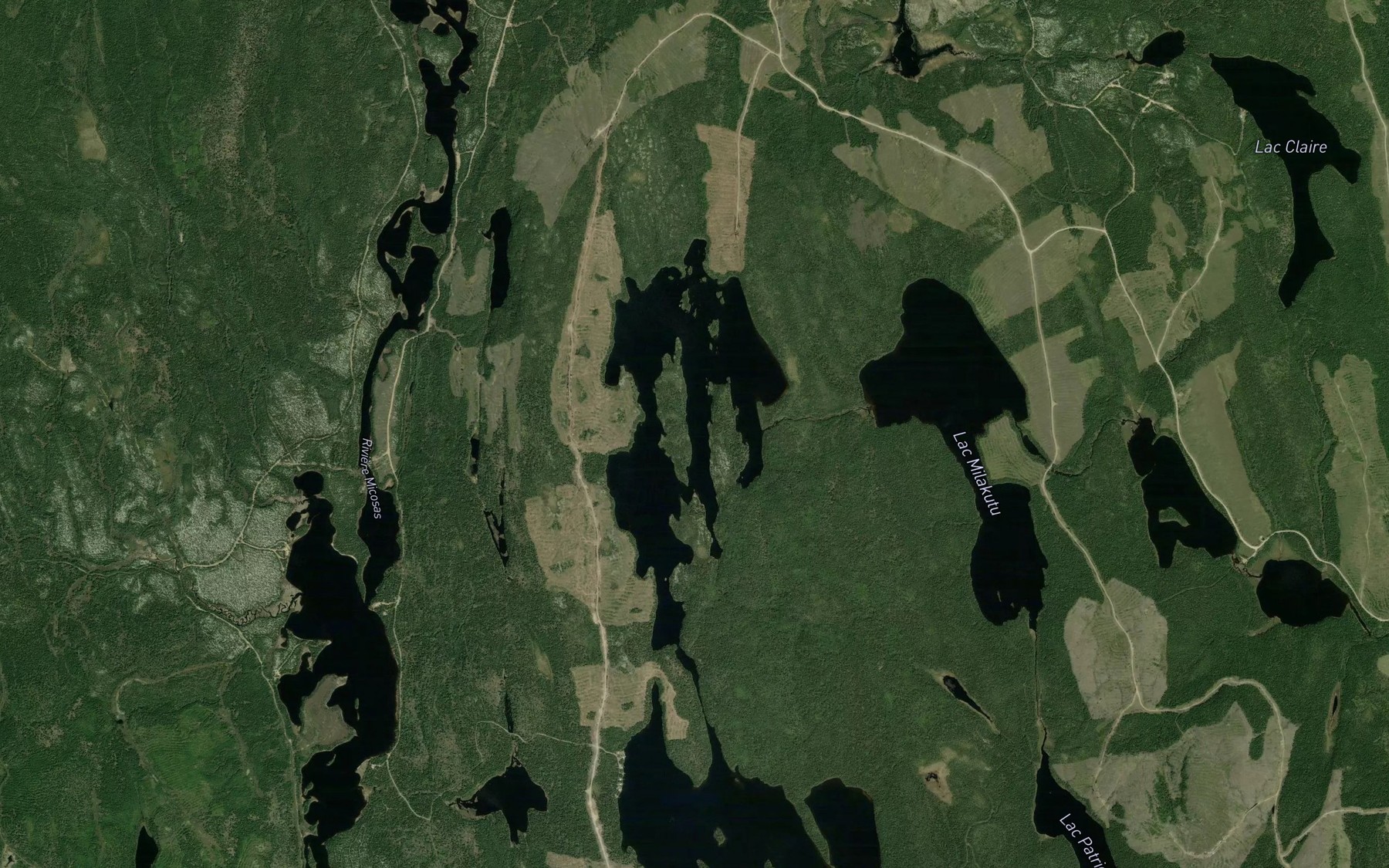 Satellite map of the Lac Minishtuk