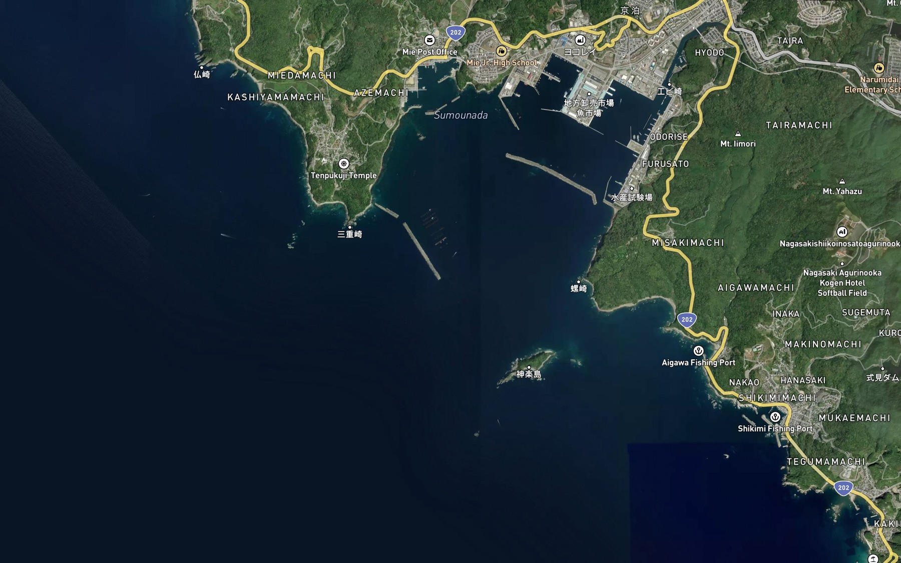 Satellite map of the Mie-ura