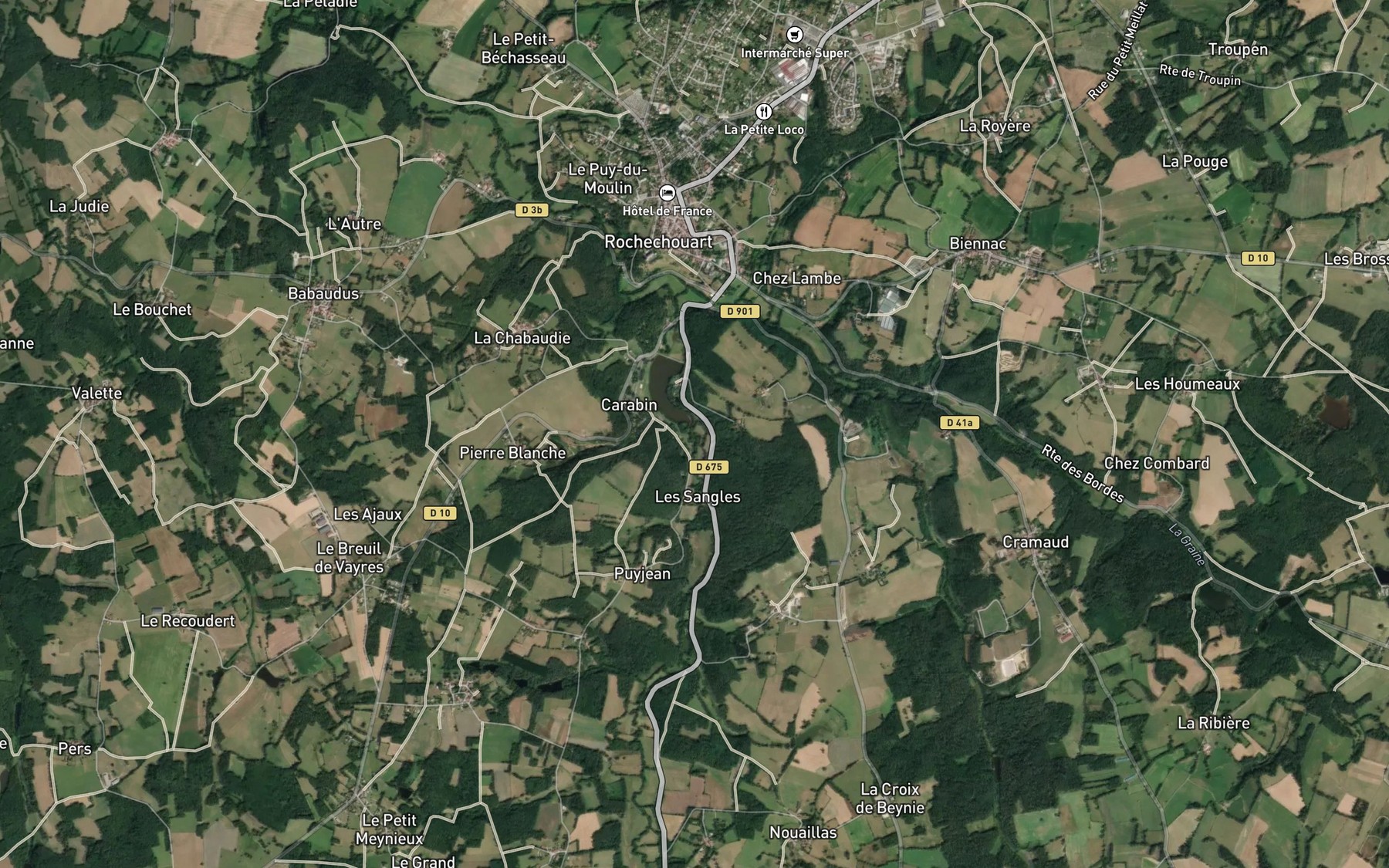 Satellite map of the Vayres