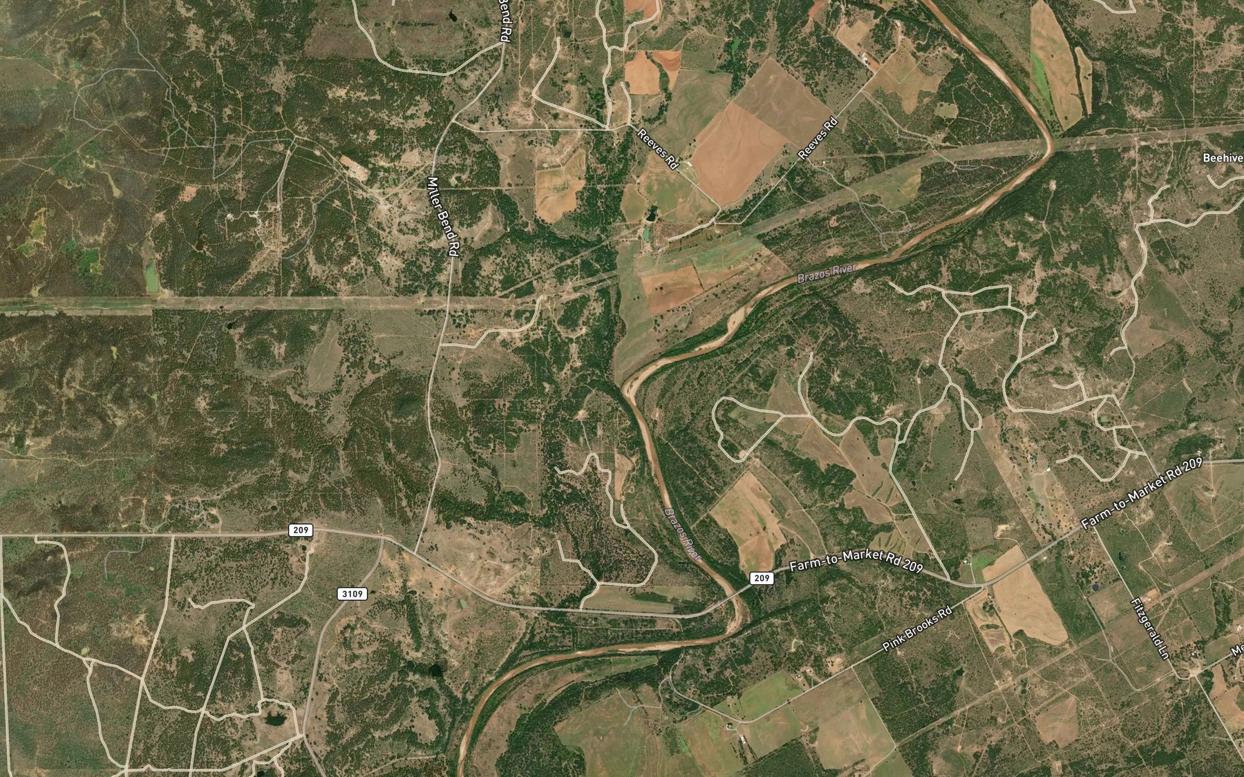 Satellite map of the Timmons Creek