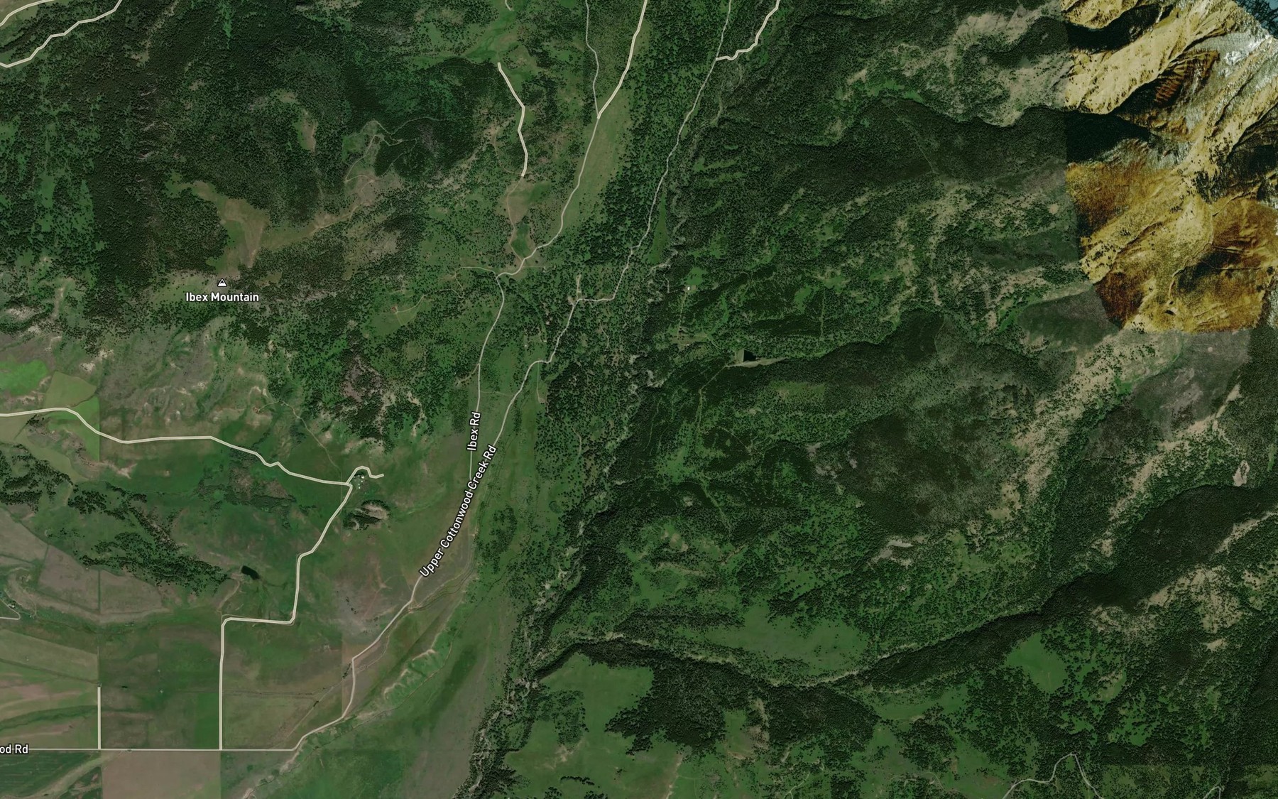 Satellite map of the Slippery Creek