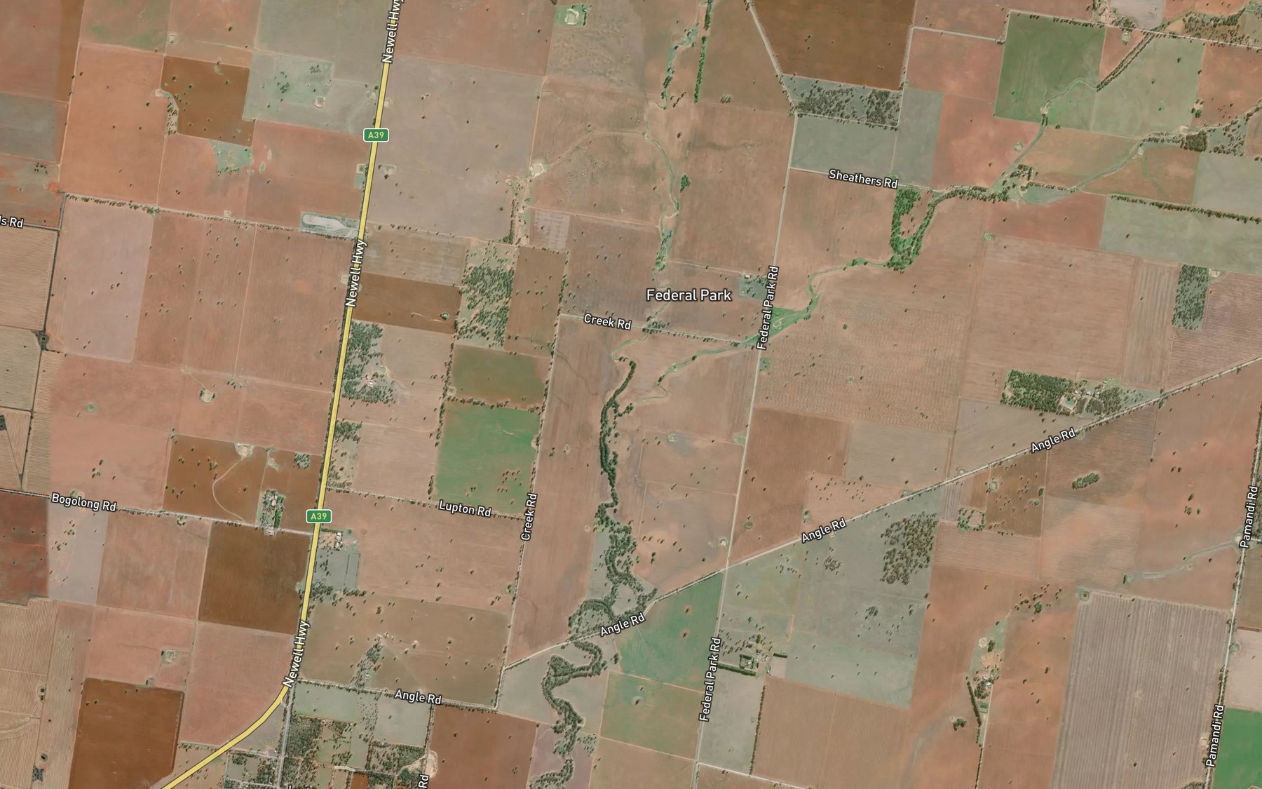 Satellite map of the Yarran Creek