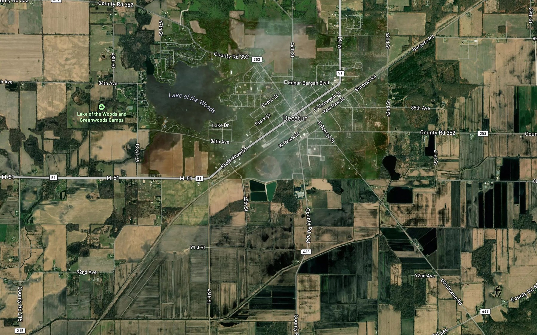 Satellite map of the Mud Lake