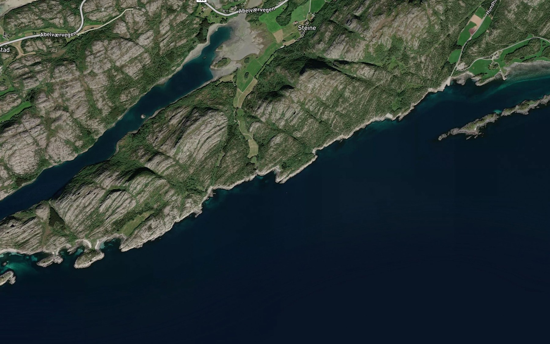Satellite map of the Vester Rakvika
