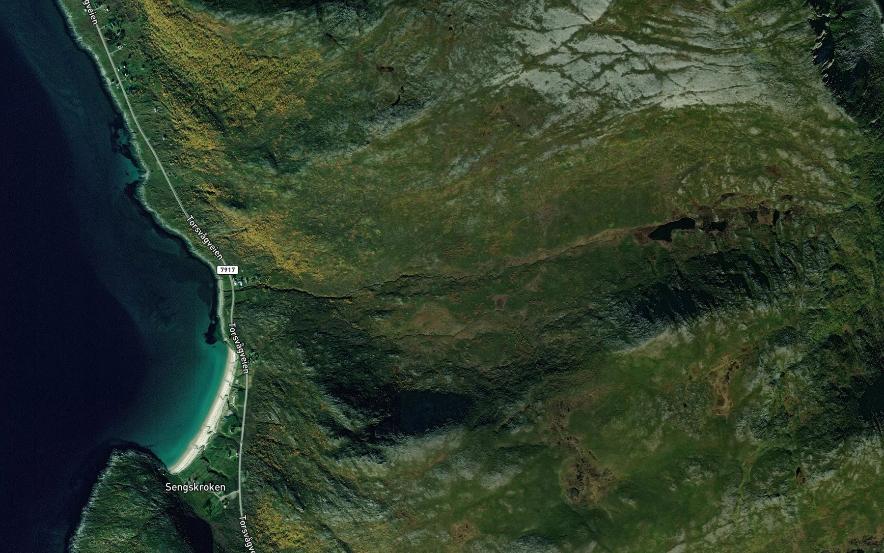 Satellite map of the Olkelva