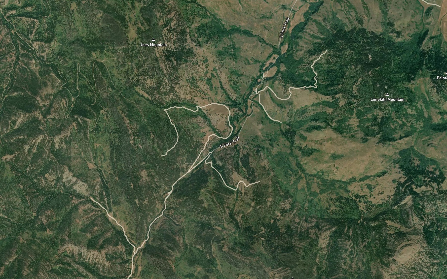 Satellite map of the Routt Creek
