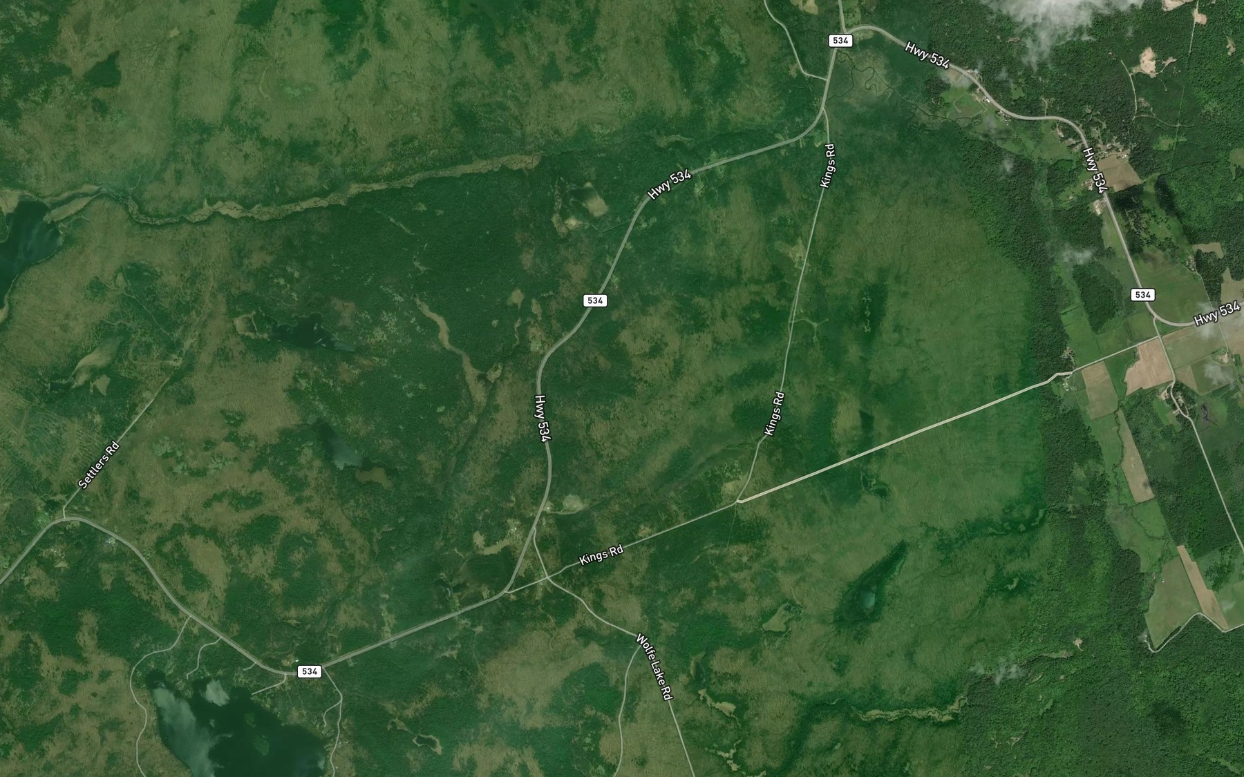 Satellite map of the Duncan Creek