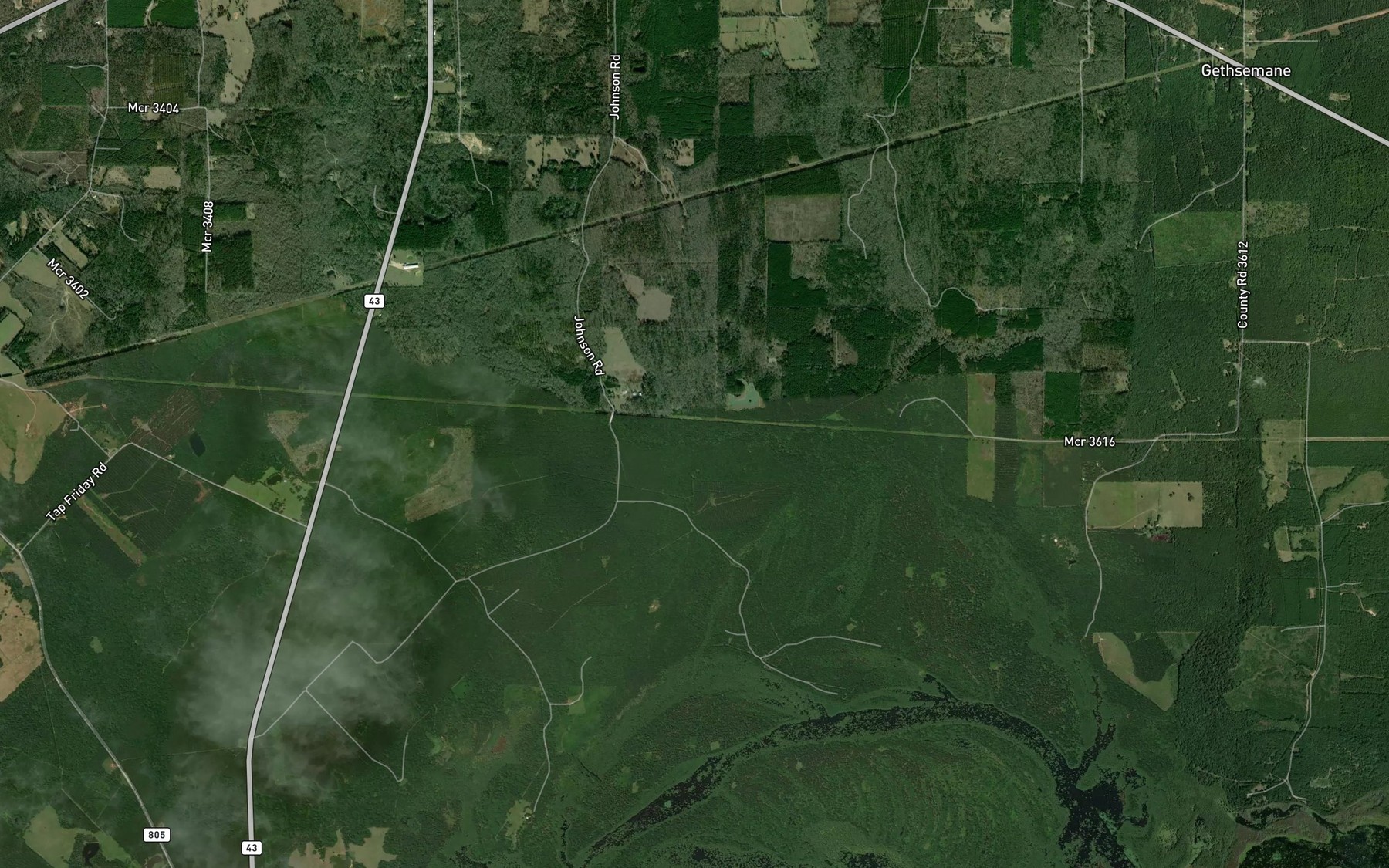 Satellite map of the Smithland Branch
