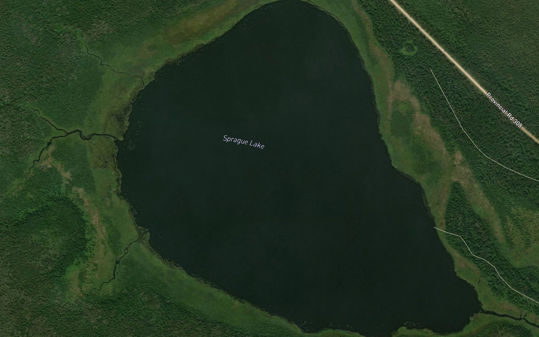 Satellite map of the Sprague Lake