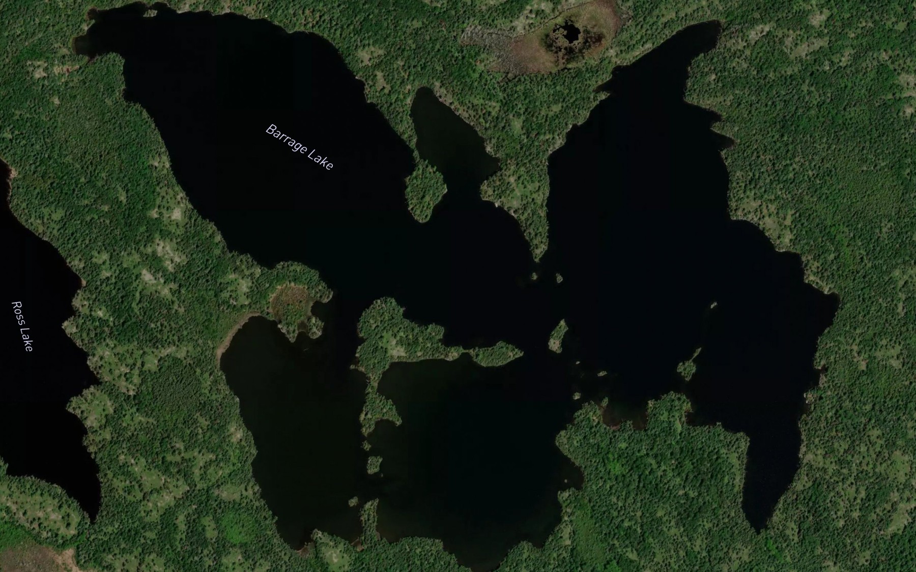 Satellite map of the Barrage Lake