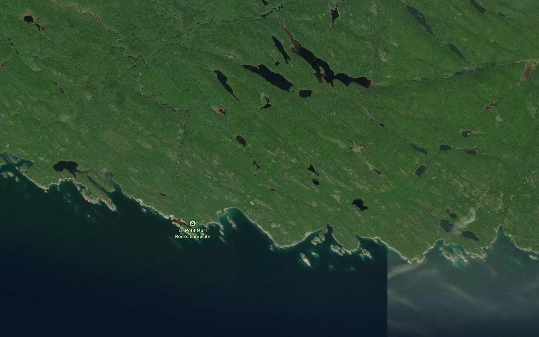 Satellite map of the Little Pipe River