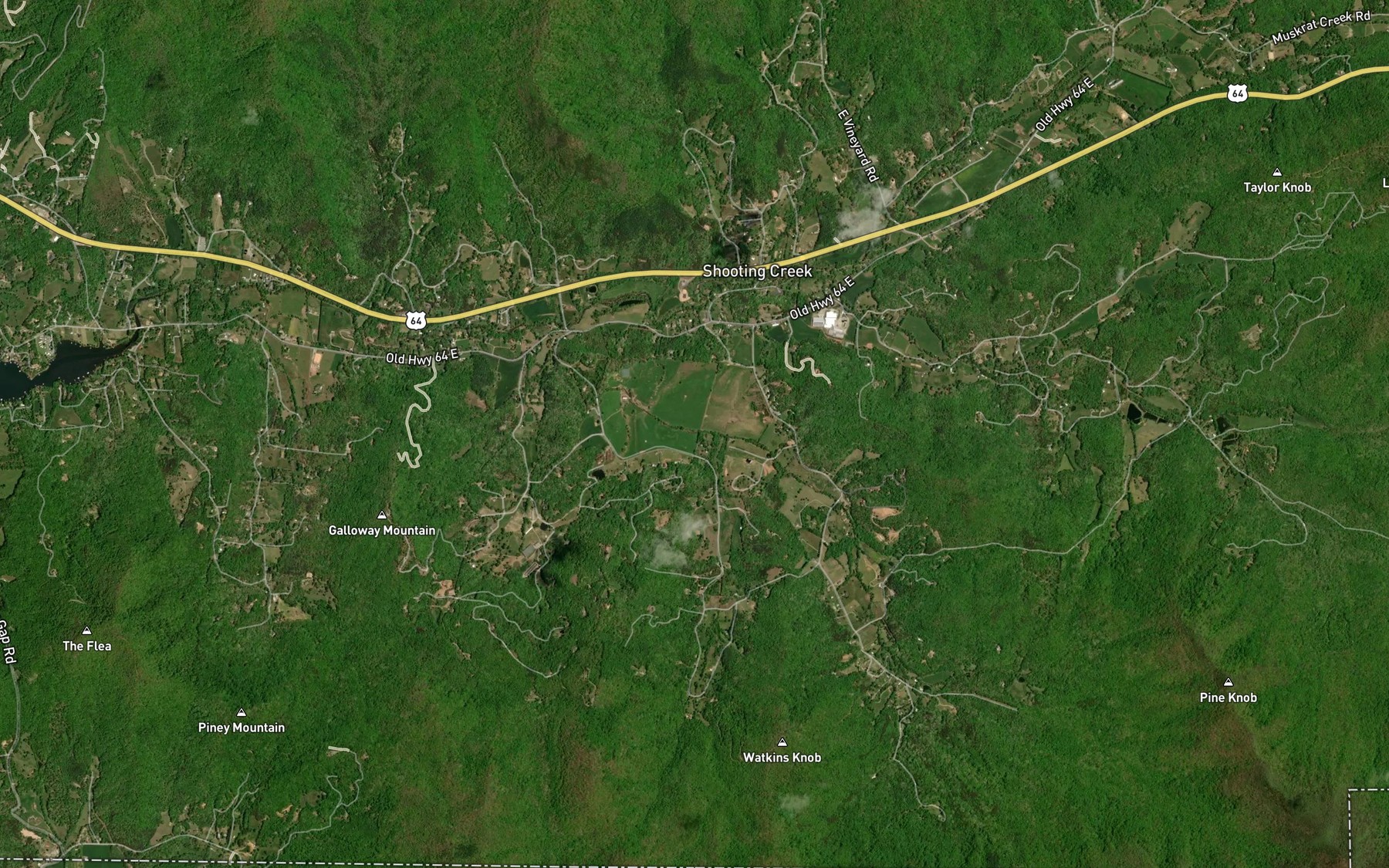 Satellite map of the Nattie Branch