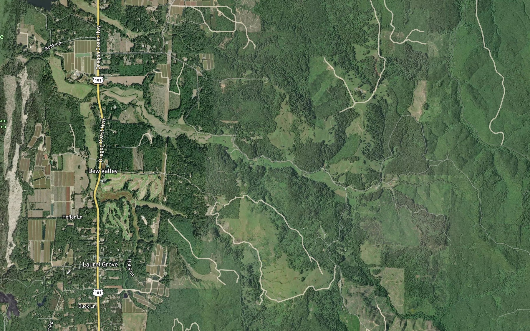 Satellite map of the Redibaugh Creek