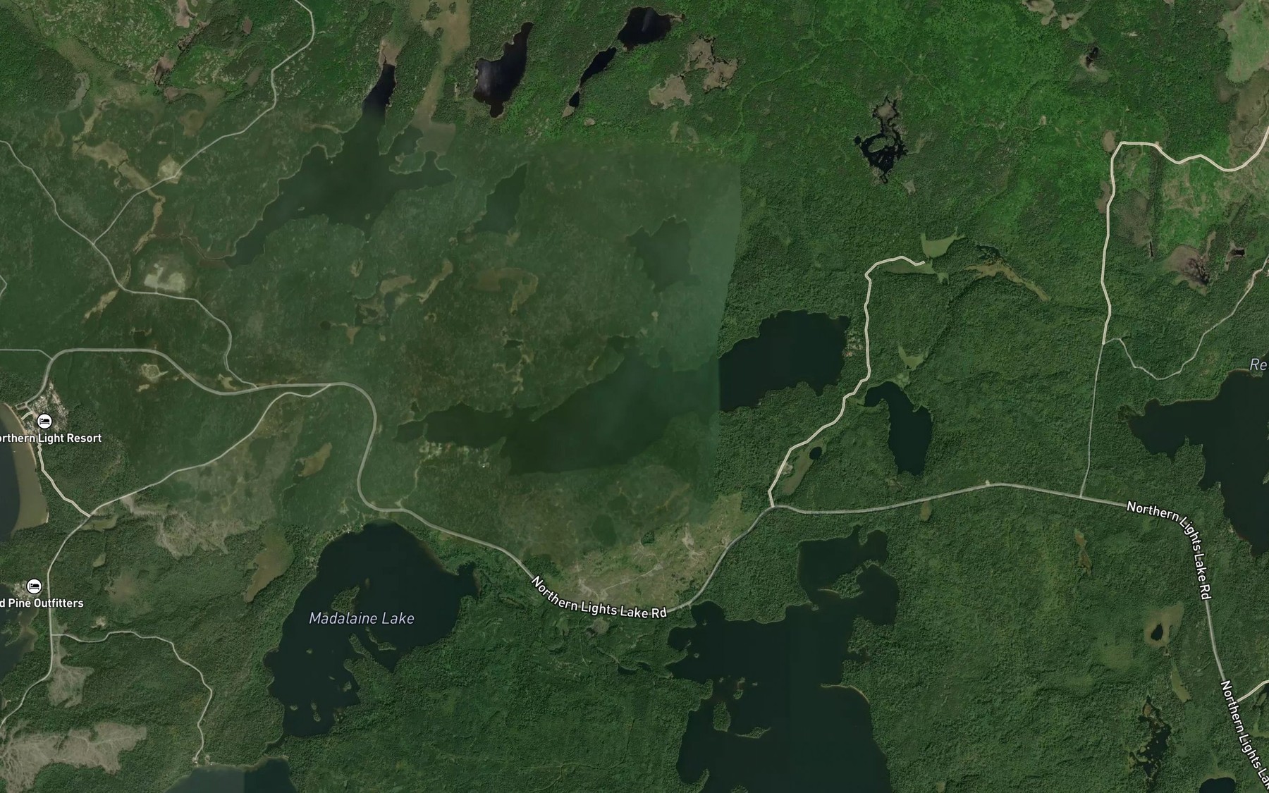 Satellite map of the Shaco Lake