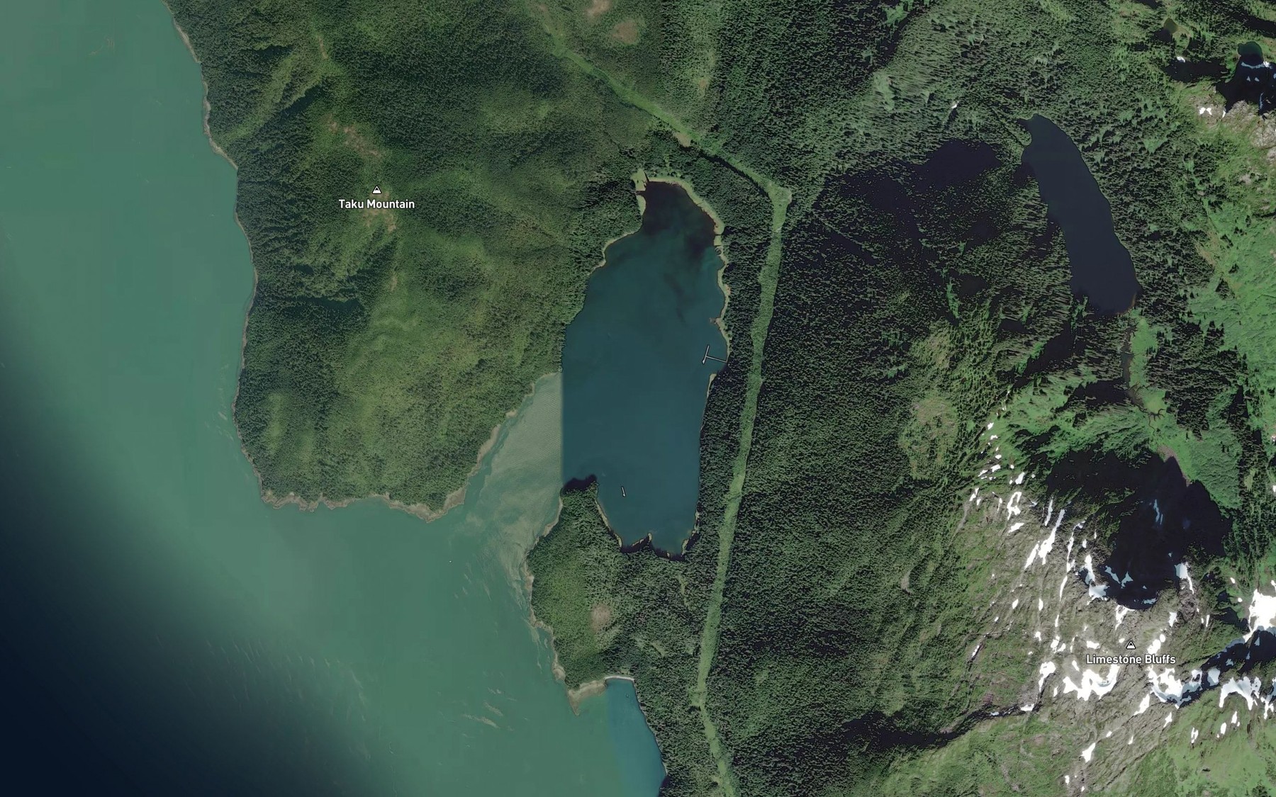 Satellite map of the Taku Harbor