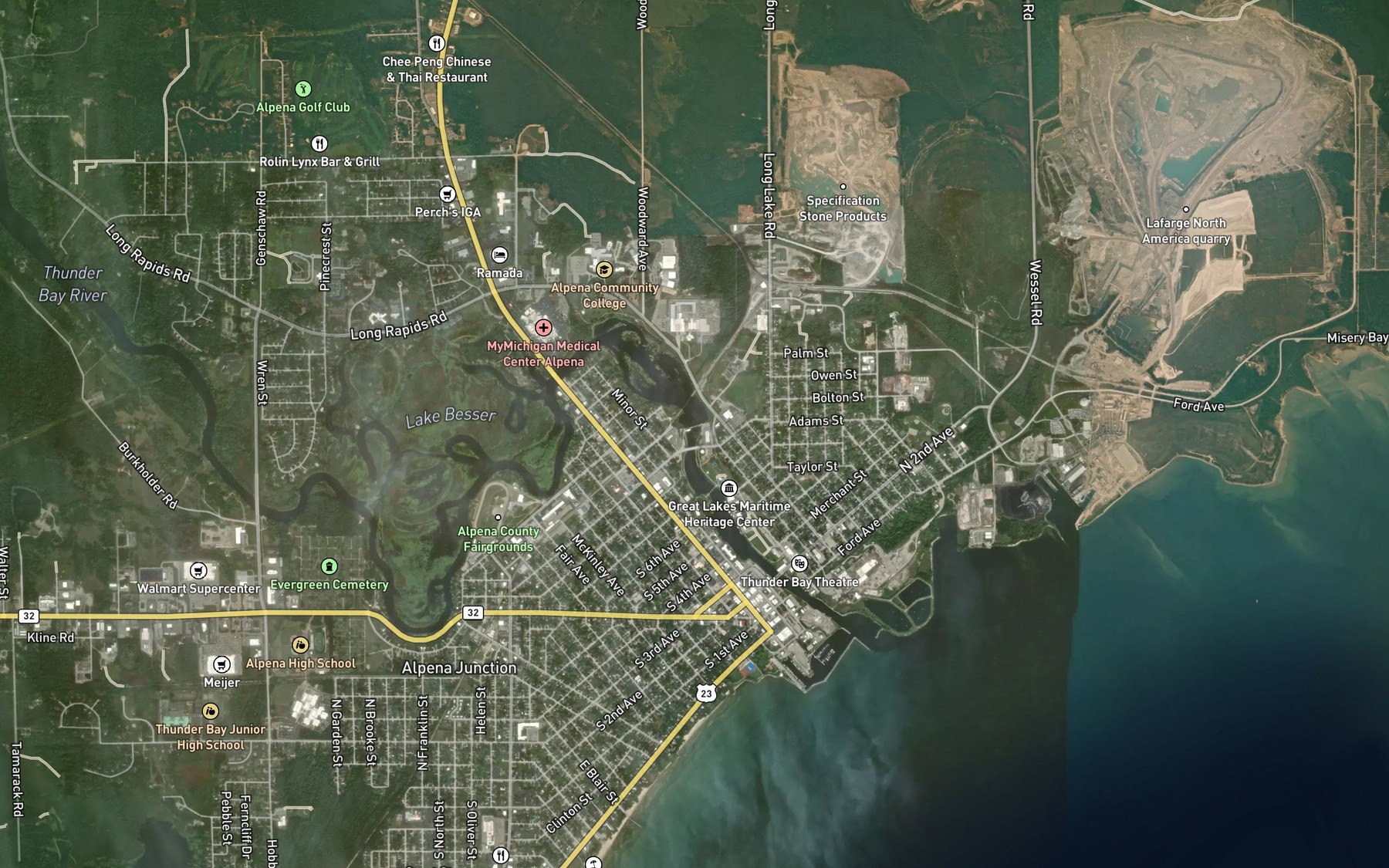 Satellite map of the Lake Besser