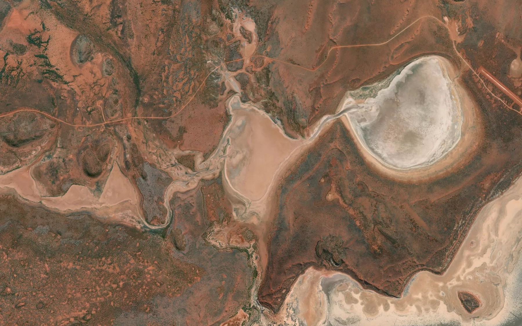 Satellite map of the Beyondie Lakes