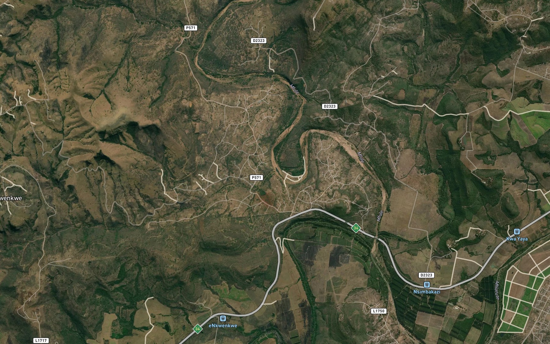 Satellite map of the Mkwakwini