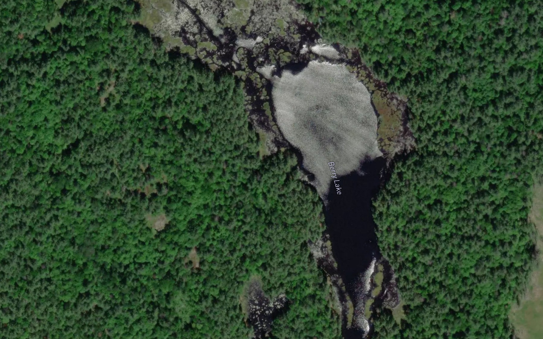 Satellite map of the Berry Lake
