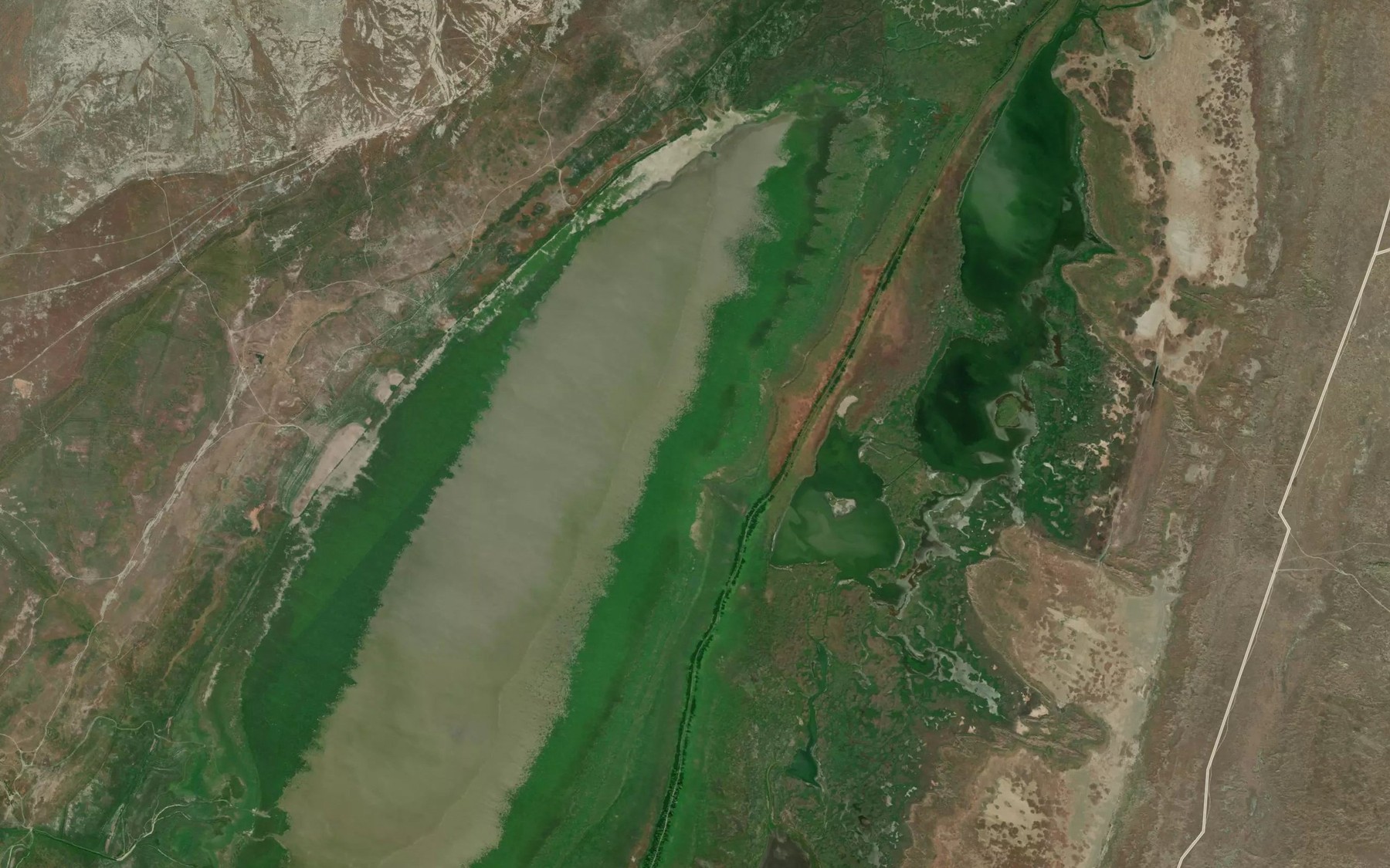Satellite map of the Agrakhanskiy Zaliv