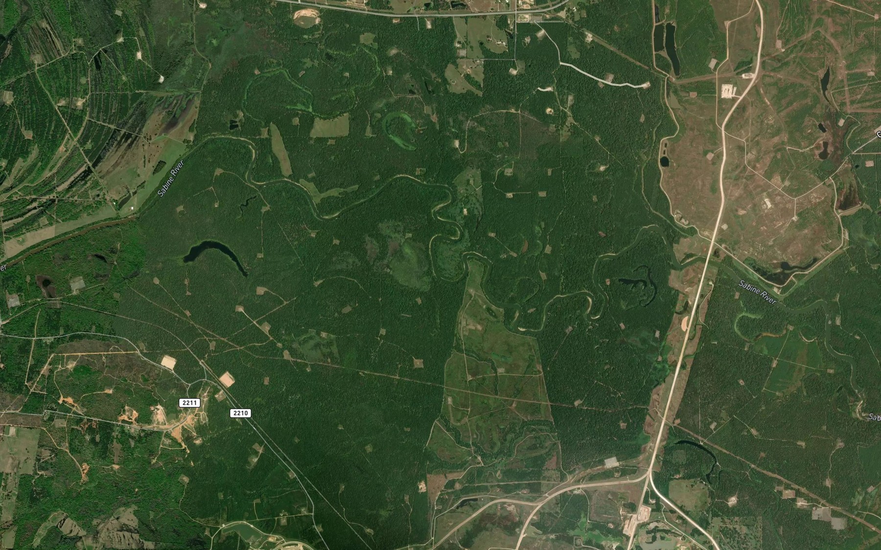 Satellite map of the Cherokee Bayou