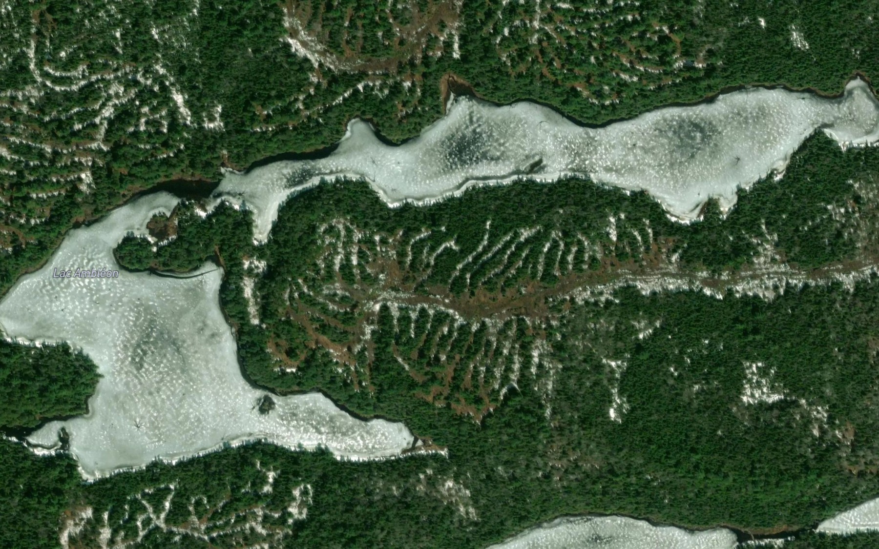 Satellite map of the Lac Ambleon