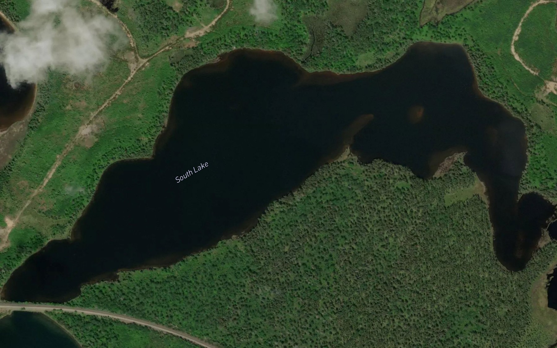 Satellite map of the South Lake