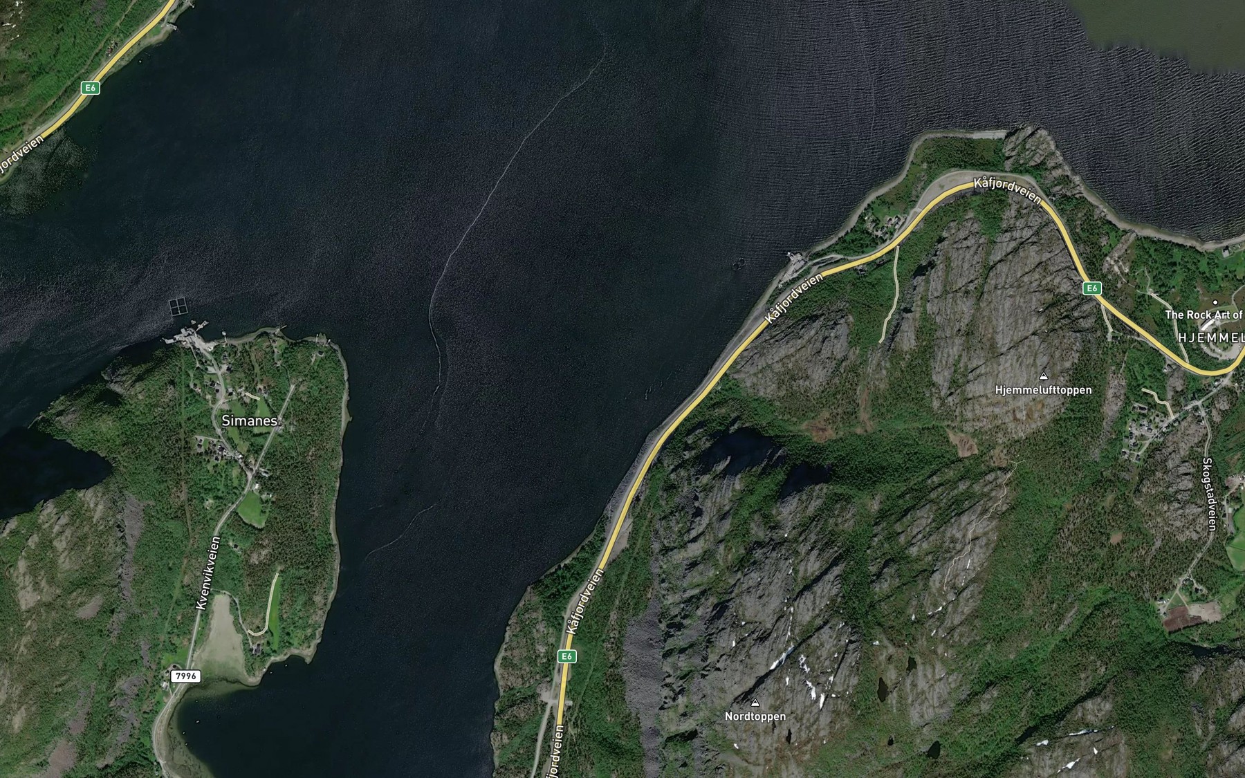 Satellite map of the Kvenvika