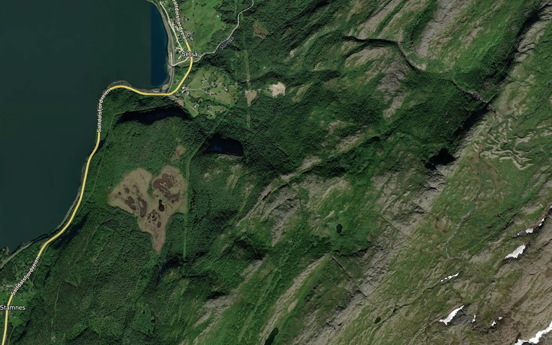 Satellite map of the Litleelva