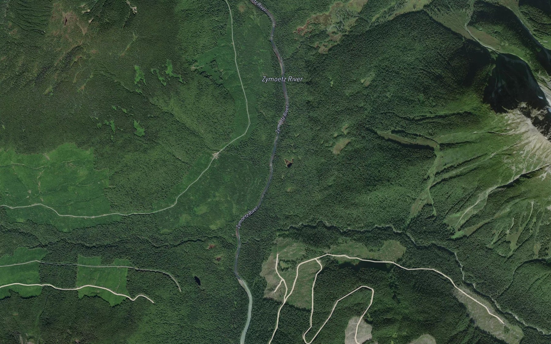 Satellite map of the Many Bear Creek